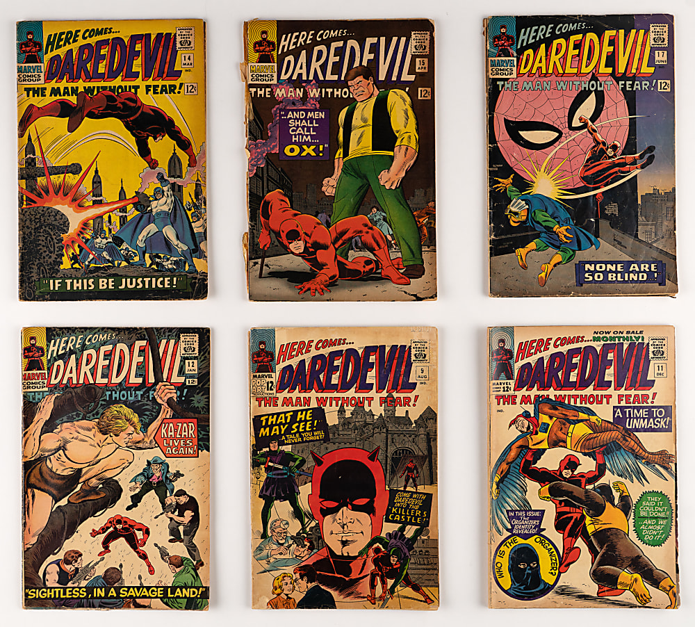 1964-1966 Marvel Daredevil Early Issues (12) with #4 First Purple Man & #7 First Red Costume