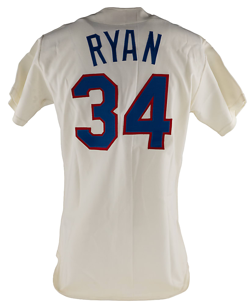 1991-1992 Nolan Ryan Texas Rangers Professional Model Home Jersey with Phil Wood LOA