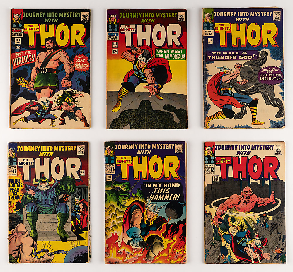1963-1966 Marvel Journey Into Mystery Comics (16) with #112 First Thor Versus Hulk & Annual #1 First Hercules