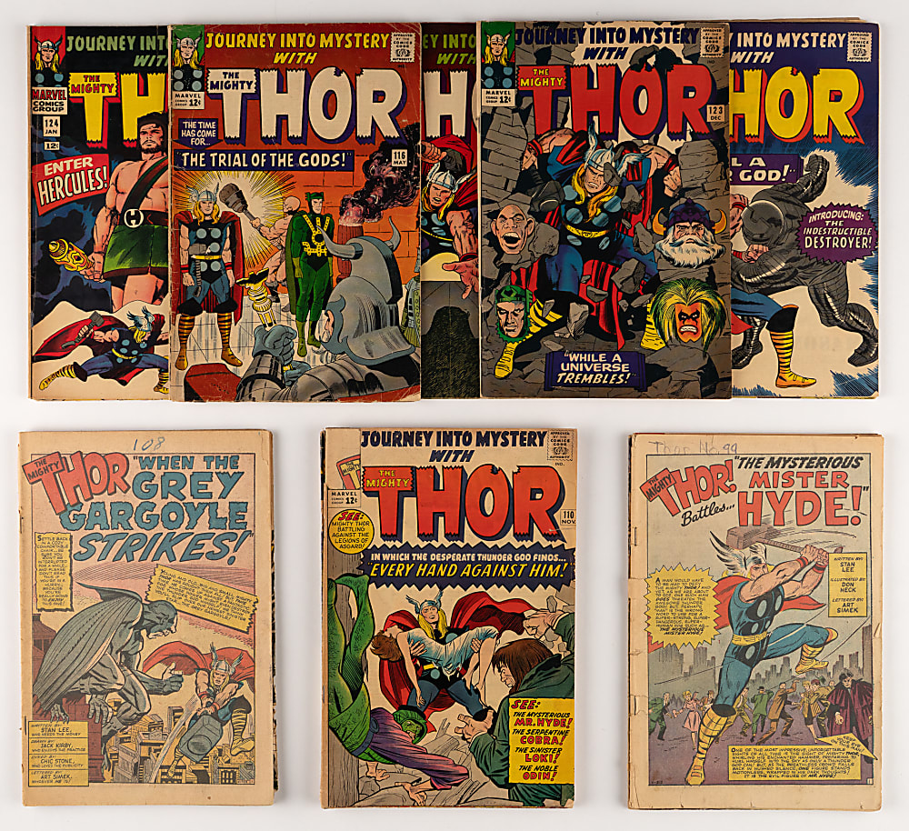 1963-1966 Marvel Journey Into Mystery Comics (16) with #112 First Thor Versus Hulk & Annual #1 First Hercules