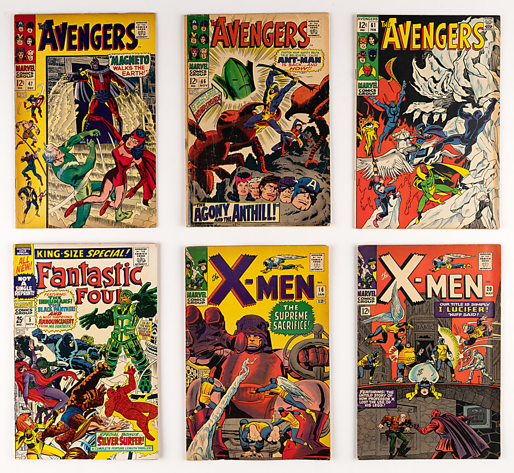 1960s Marvel Super-Hero Team Comics (10) with Avengers, Fantastic Four & X-Men
