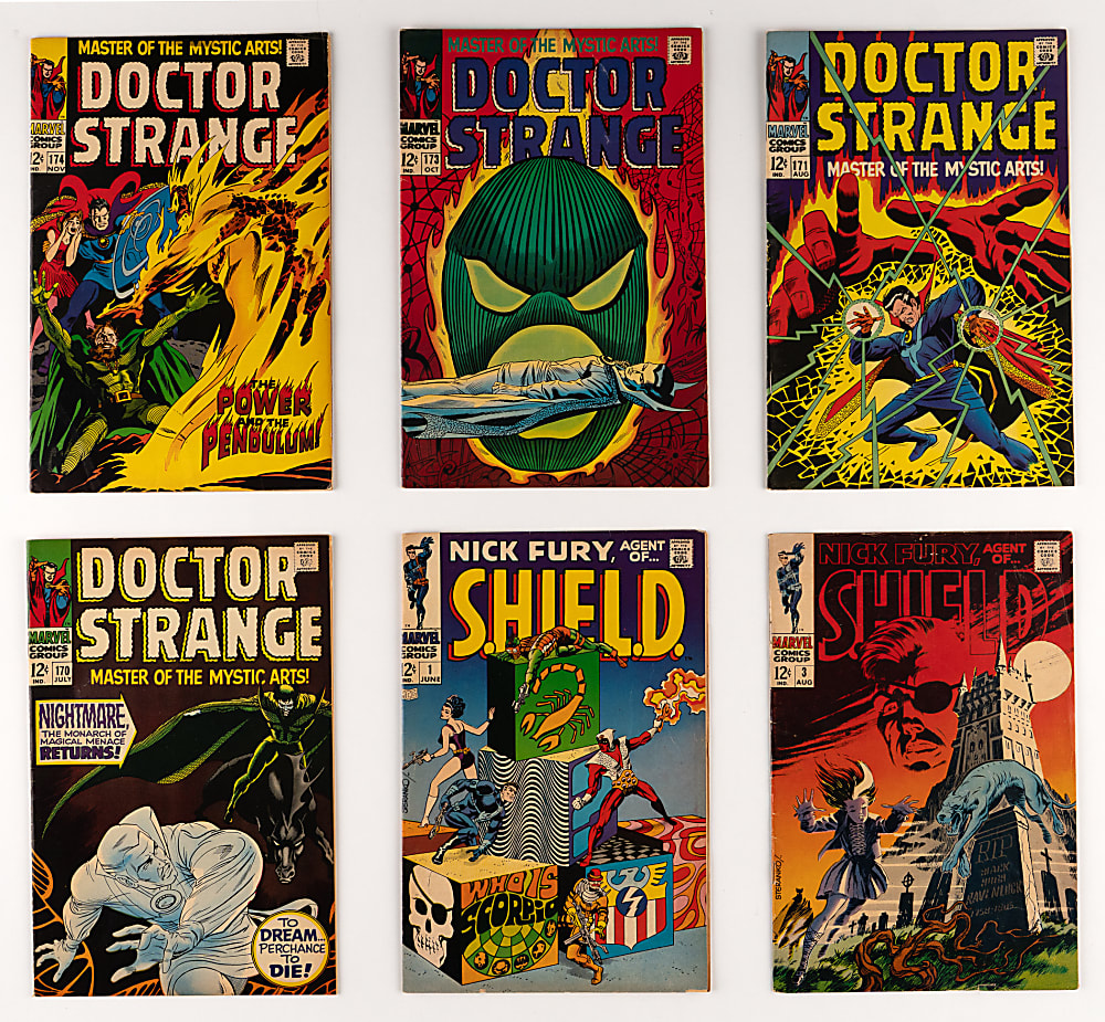 1960s Marvel Doctor Strange and Nick Fury Comics (14) with Fury #1