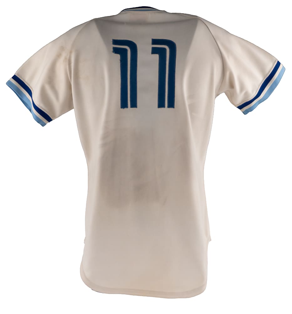 1977 John Scott First-Year Toronto Blue Jays Game-Used Home Jersey with Phil Wood LOA