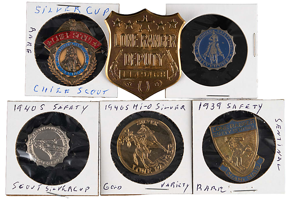 1930s-1940s The Lone Ranger Premium Badge/Pinback/Token Collection (14)