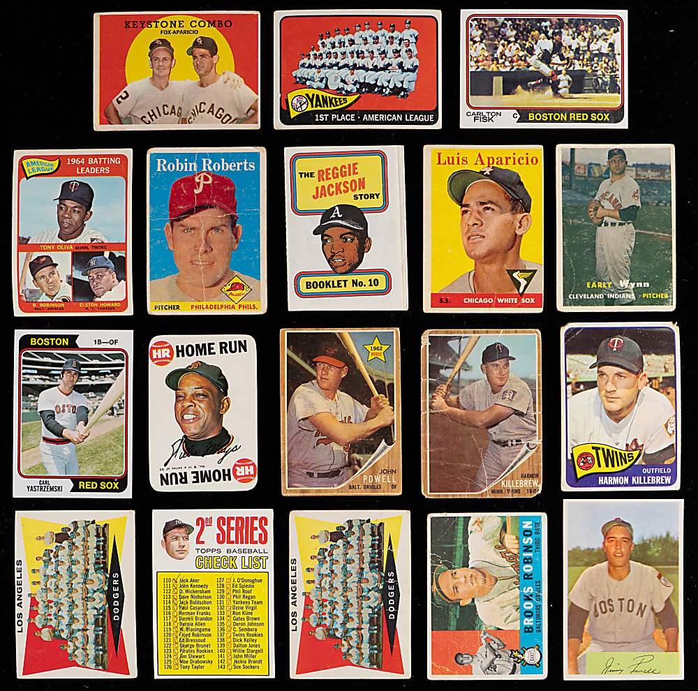 1954-1974 Baseball Shoebox Collection (1,349) with Several Hall of Famers & Stars