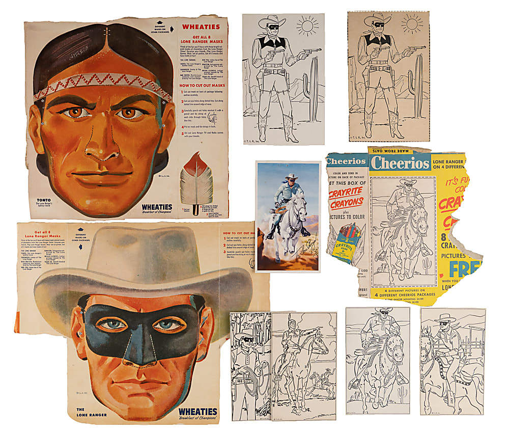 1951 Cheerios & 1957 Wheaties The Lone Ranger Collection (17) with (2) Complete Sets