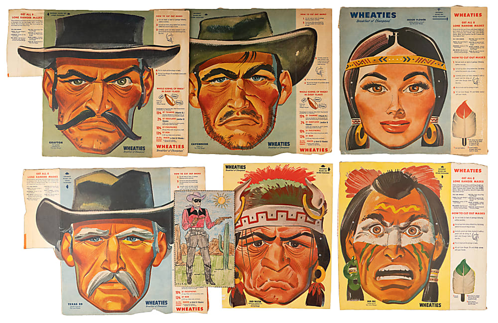 1951 Cheerios & 1957 Wheaties The Lone Ranger Collection (17) with (2) Complete Sets