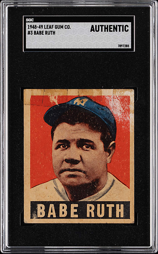 1948-1949 Leaf Gum Co. #3 Babe Ruth SGC Authentic