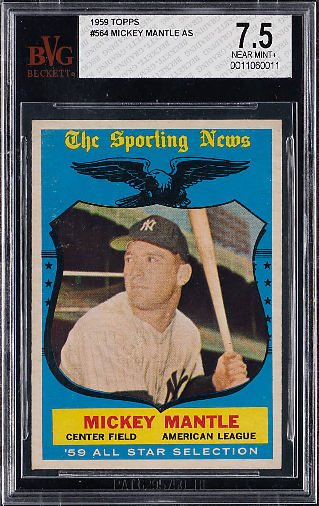 1959 Topps #564 Mickey Mantle All-Star High Number BVG NM+ 7.5