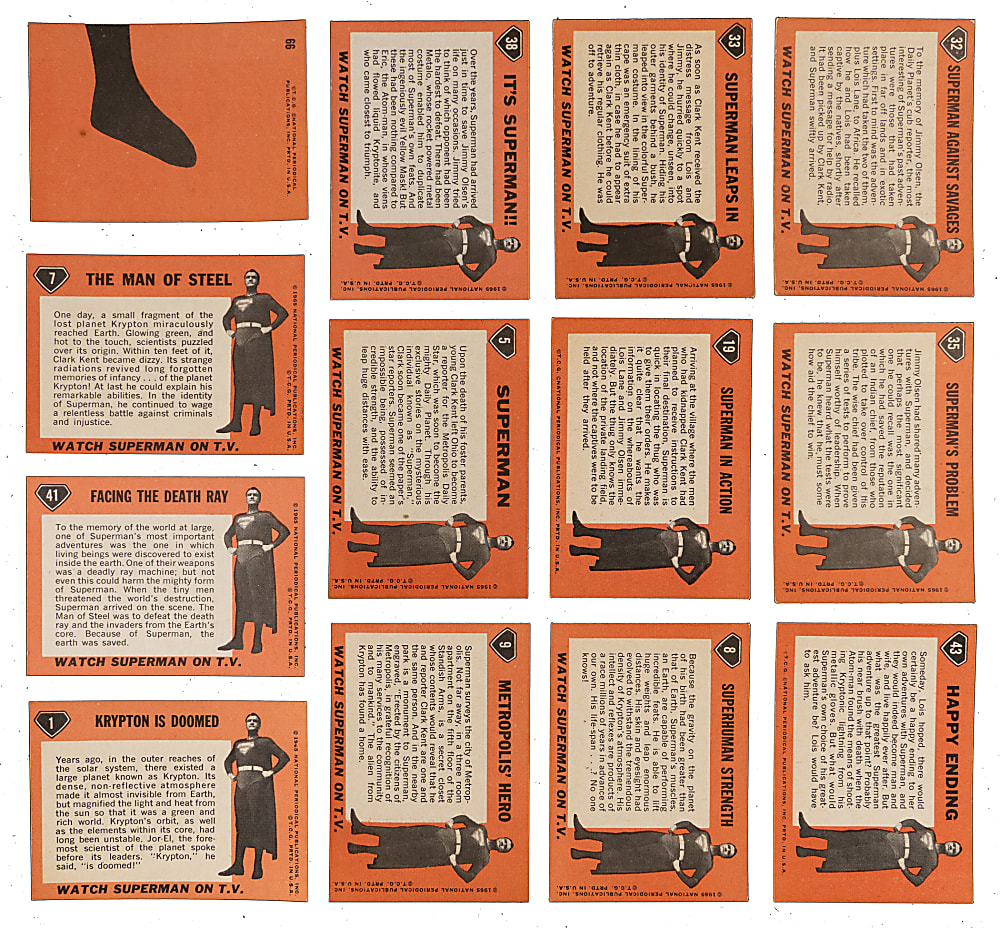 1966 Topps Superman Complete Set (66/66) Plus 5-Cent Wax Pack Wrapper