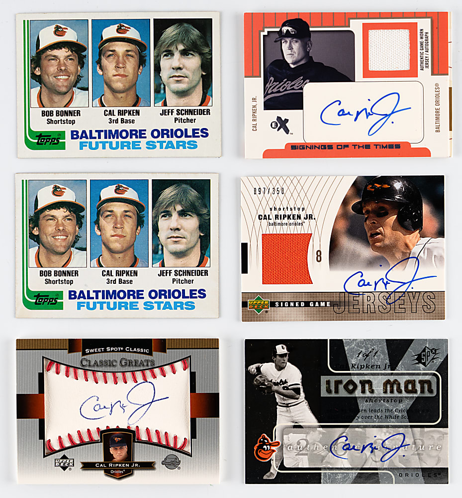1982-2007 Cal Ripken Jr. Collection (11) with (2) Rookies, (8) Certified Autographs & (3) #1/1