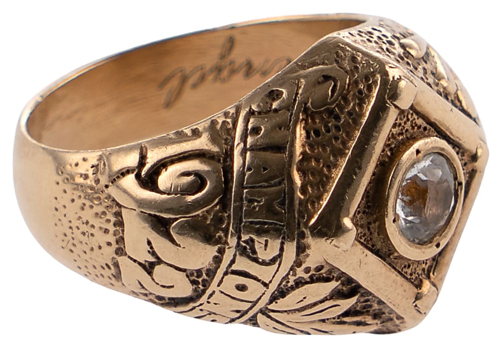 Casey Stengel Engraved 1922 New York Giants World Champions 10K Gold Commemorative Ring - Jeweler LOA