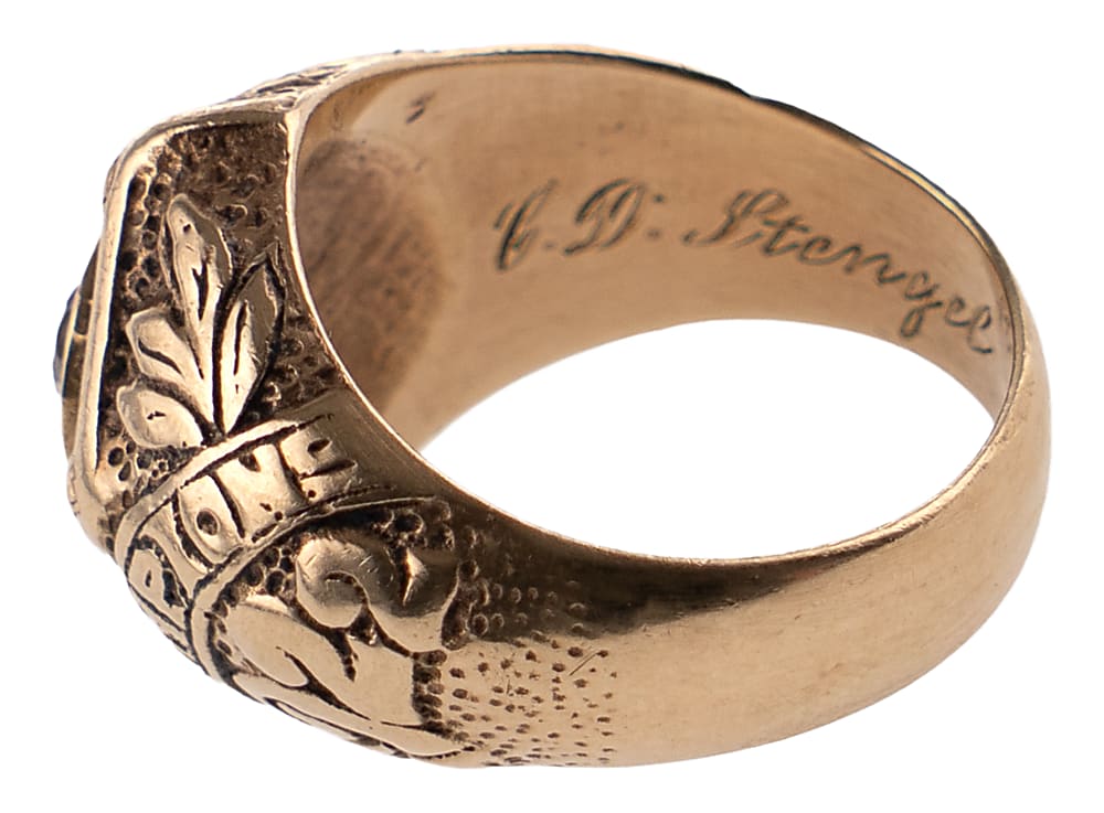 Casey Stengel Engraved 1922 New York Giants World Champions 10K Gold Commemorative Ring - Jeweler LOA