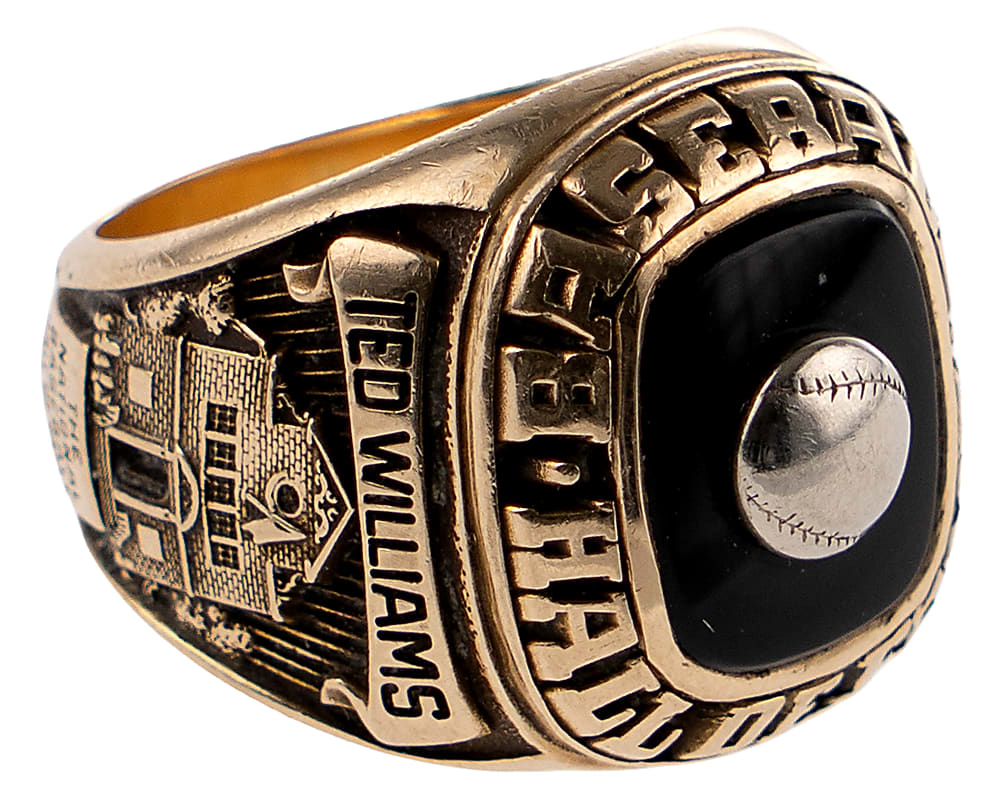 Ted Williams 1966 Hall of Fame Induction 10K Gold Commeorative Ring - Jeweler LOA
