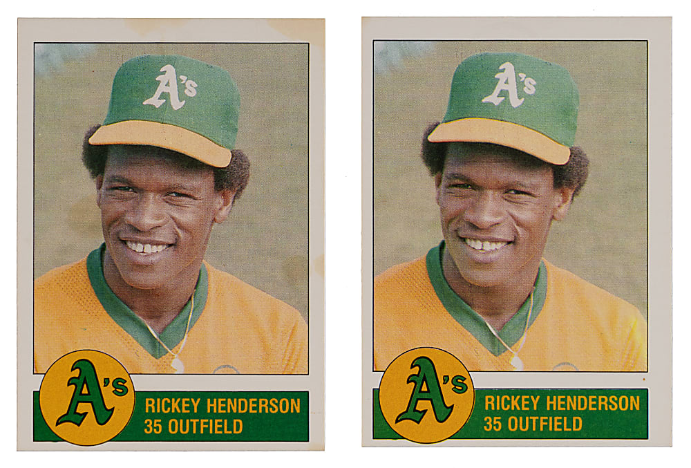 1981 Granny Goose #35 Rickey Henderson Pair - Tough Regional Issue