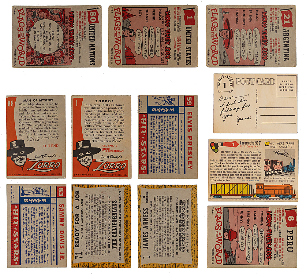 1954-1962 Mostly Topps Non-Sport Collection (325+) with (4) Complete/Near Sets