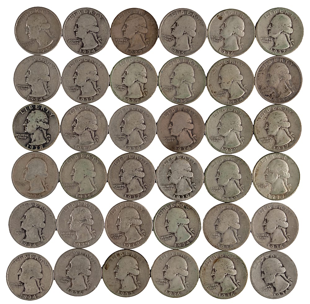 1932-1949 Washington Silver Quarter Bundle (205)