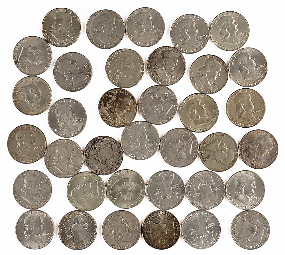 1948-1963 Franklin Silver Half Dollars (90)