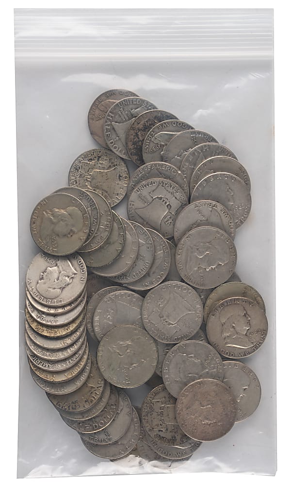 1948-1963 Franklin Silver Half Dollars (90)
