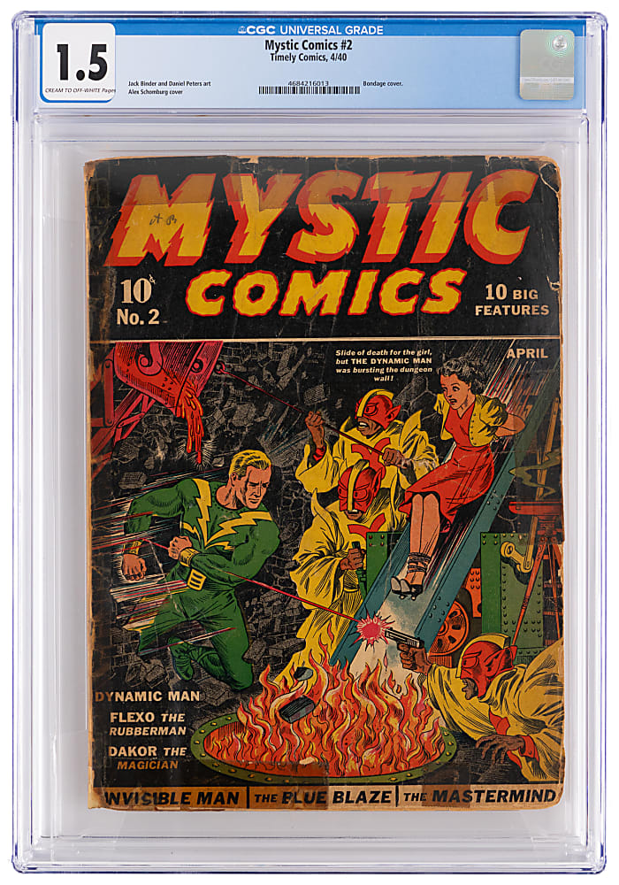 1940 Timely Comics Mystic Comics #2 Bondage Cover - CGC 1.5
