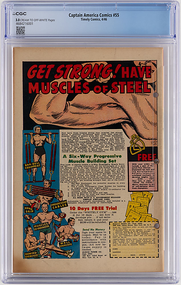 1946 Timely Comics Captain America Comics #55 - CGC 3.0