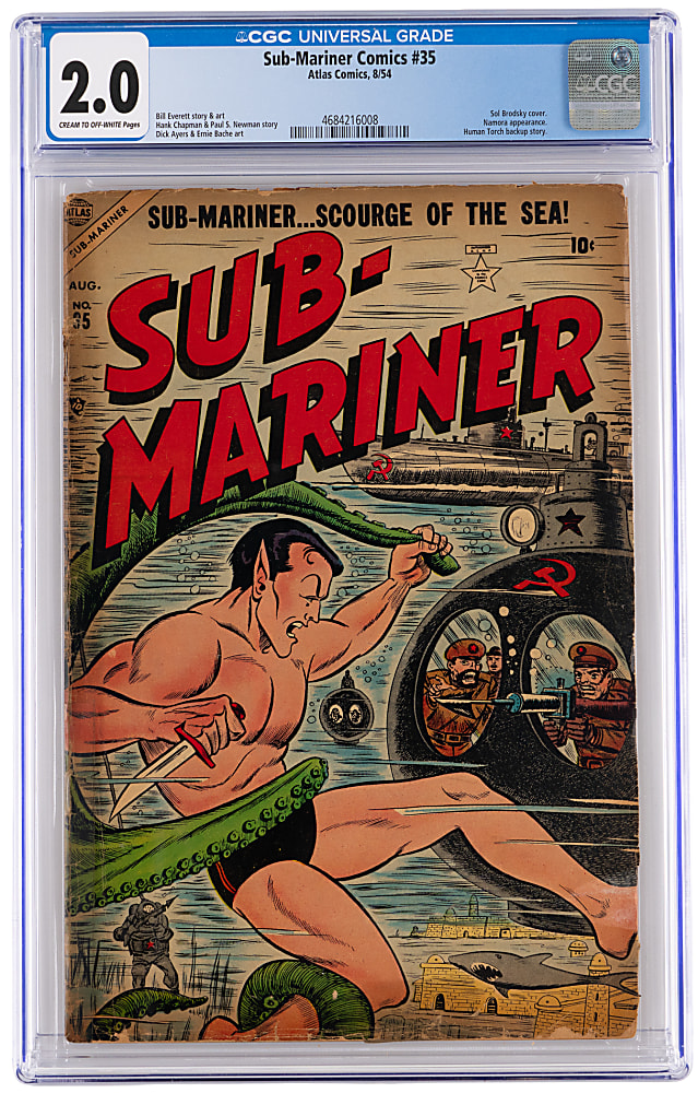 1954 Atlas Comics Sub-Mariner Comics #35 - CGC 2.0