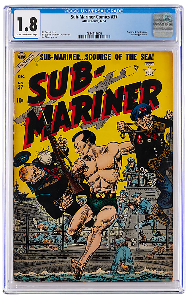 1954 Atlas Comics Sub-Mariner Comics #37 Namora Appearance - CGC 1.8
