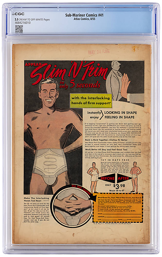 1955 Atlas Comics Sub-Mariner Comics #41 - CGC 2.5