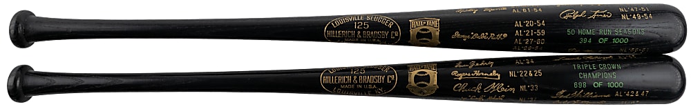 "50 Home Run Club" & "Triple Crown Season" Limited Edition Black Bats Pair