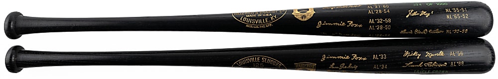 "50 Home Run Club" & "Triple Crown Season" Limited Edition Black Bats Pair