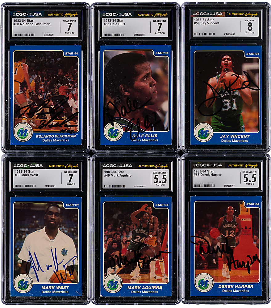 1983-1984 Star Basketball Dallas Mavericks Shortprint Team-Signed Set (12) with (11/12) CGC/JSA Graded