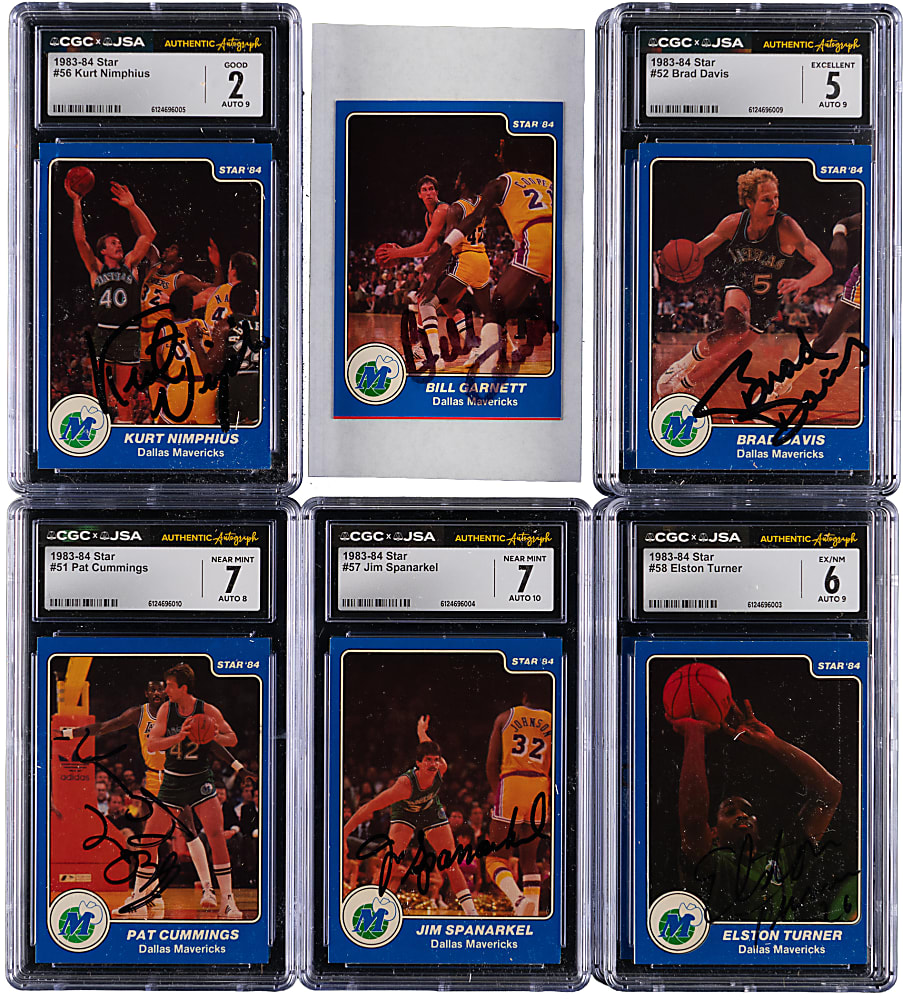 1983-1984 Star Basketball Dallas Mavericks Shortprint Team-Signed Set (12) with (11/12) CGC/JSA Graded