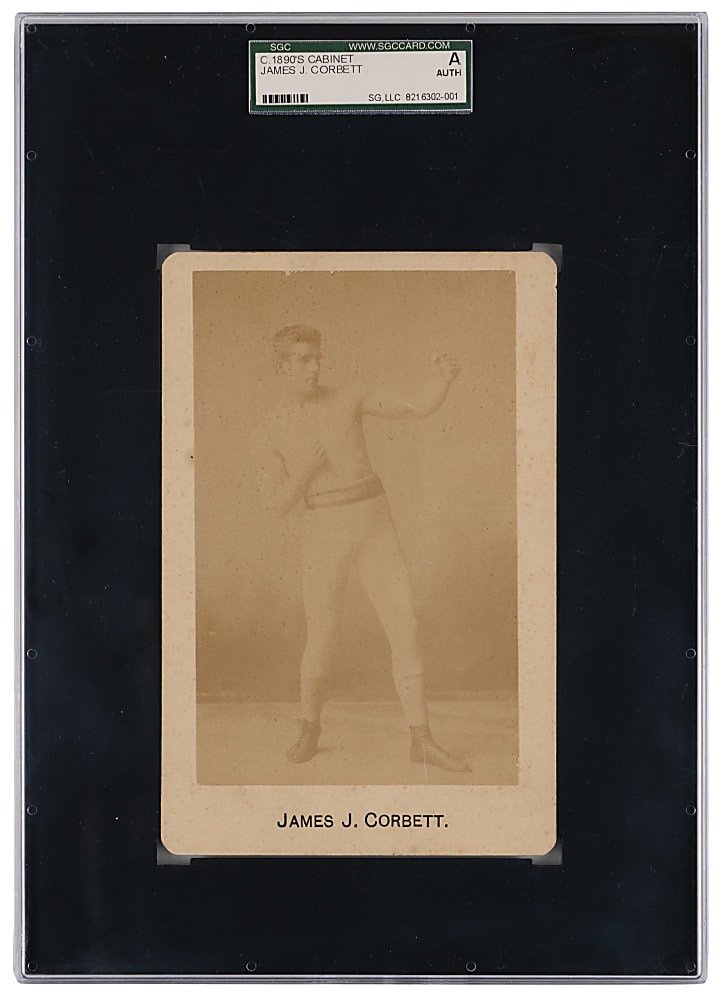 Circa 1890s James J. Corbett Cabinet Card SGC Authentic