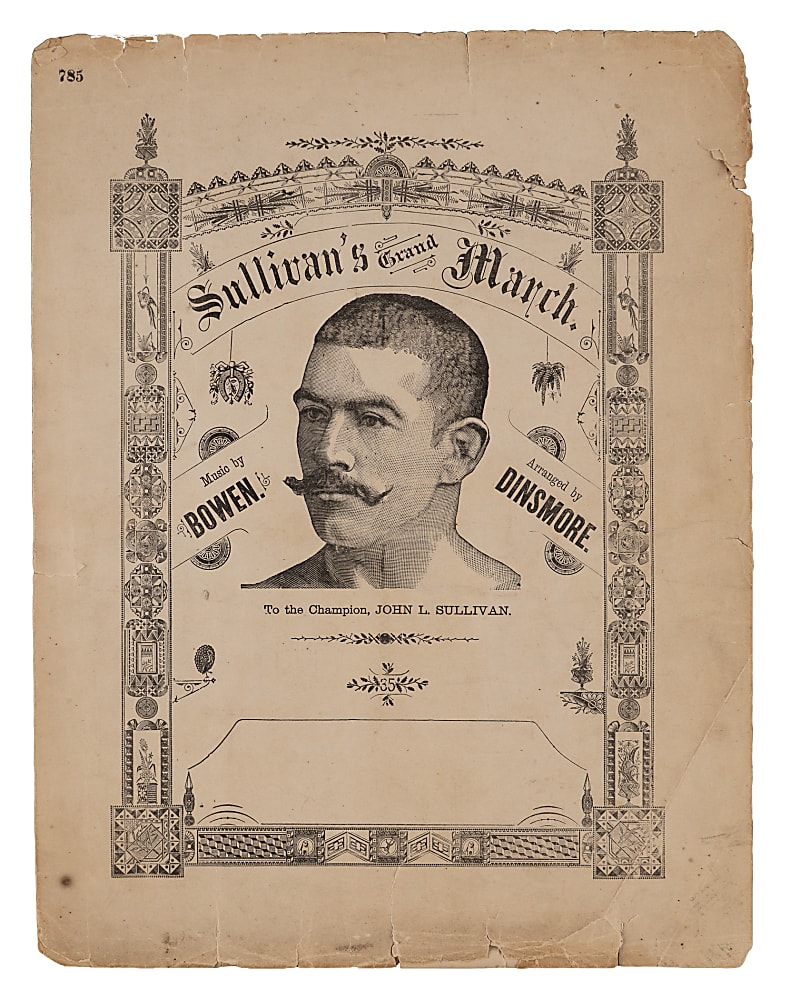 Circa 1890s John L. Sullivan " Sullivan's Grand March " Sheet Music