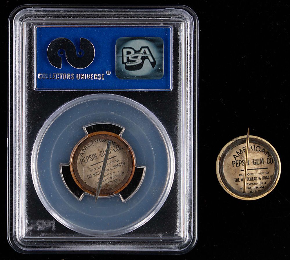 1896-1898 American Pepsin Gum/Whitehead & Hoag Boxing Pin Pair with James Corbett PSA GOOD 2 & Robert Fitzsimmons