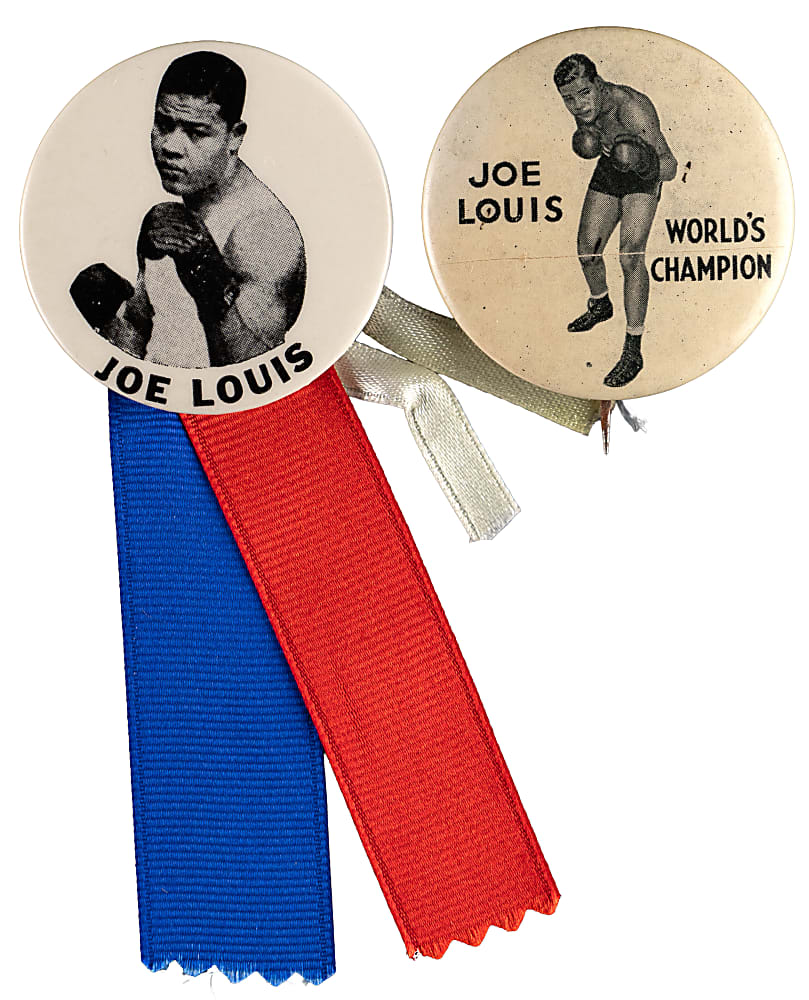 Circa 1930s/1940s Joe Louis Boxing Pins Pair
