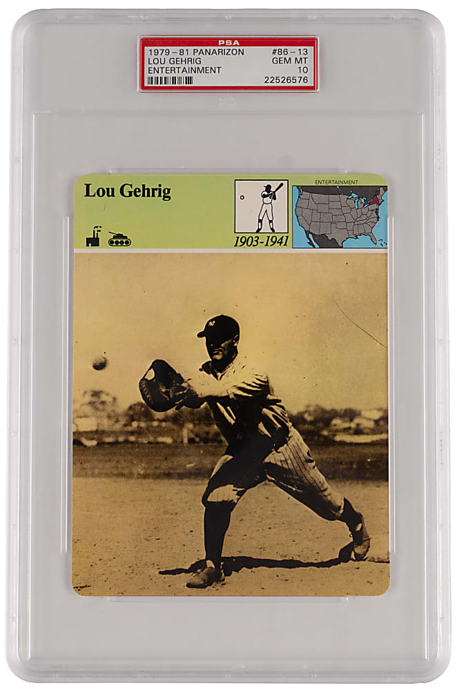 1979-1981 Panarizon #86-13 Lou Gehrig PSA GEM MINT 10 - Population 1