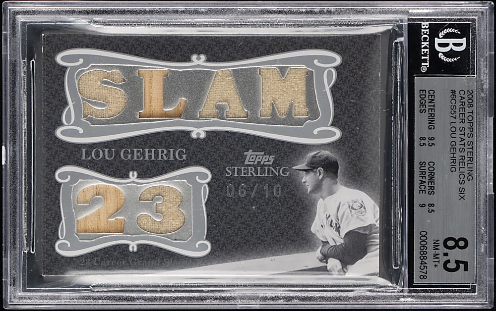 2008 Topps Sterling Career Stats Relics Six Lou Gehrig #6/10 BGS NM-MT+ 8.5