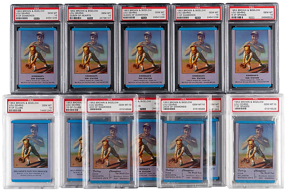1953 Brown & Bigelow Lou Gehrig PSA GEM MINT 10 Collection (27)
