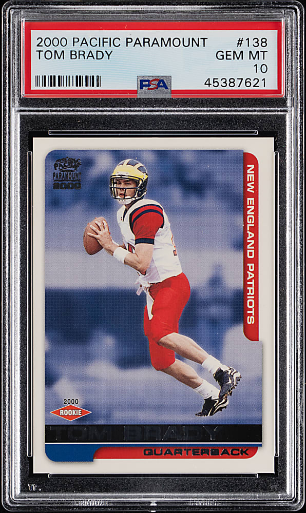 2000 Pacific Paramount Football #138 Tom Brady Rookie PSA GEM MINT 10
