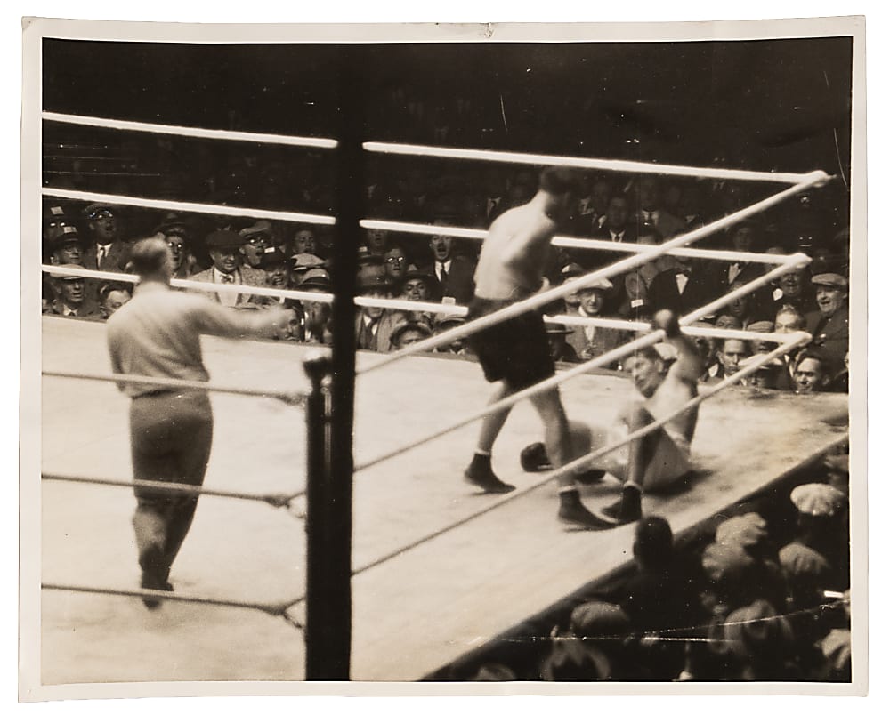 September 22, 1927 Jack Dempsey Versus Gene Tunney II "The Long Count Fight" Original Type I News Service Photograph - Full PSA