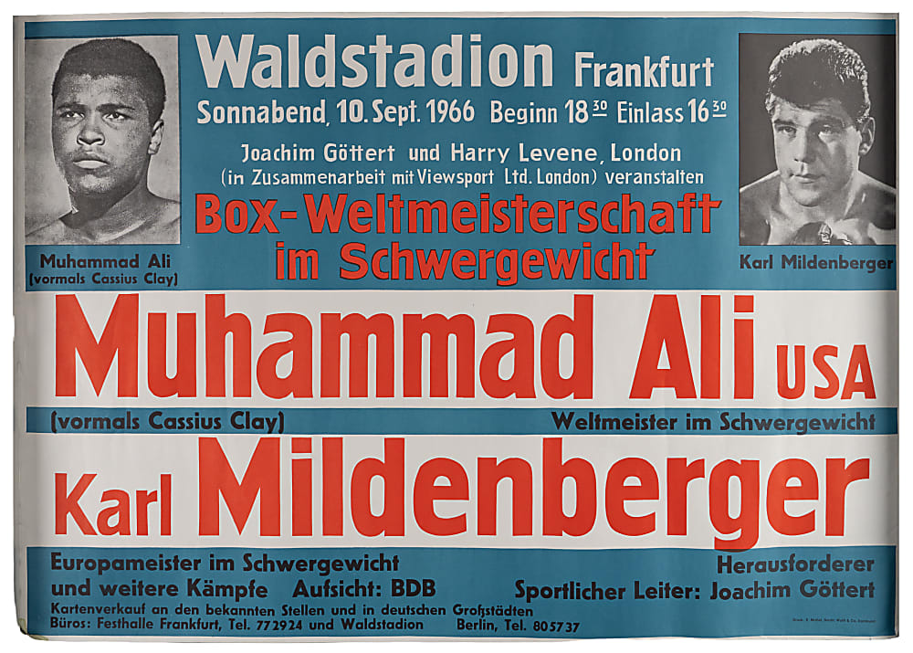 September 10, 1966 Muhammad Ali vs. Karl Mildenberger On-Site German Fight Poster