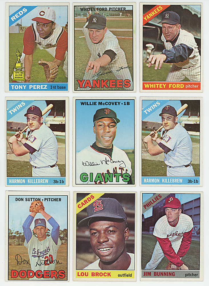 1966 & 1967 Topps Partial Set Pair with (75+) Hall of Famers Including Koufax, Mays & Rose – (800+ Total Cards)