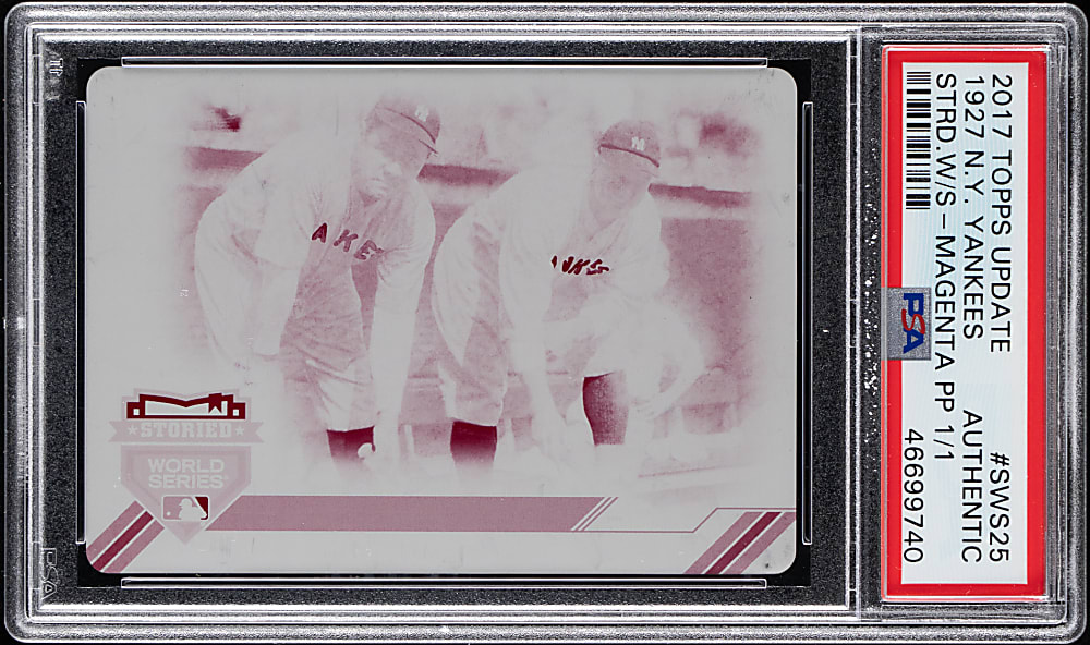 2017 Topps Update #25 Storied World Series 1927 New York Yankees Babe Ruth/Lou Gehrig #1/1 Printing Plate PSA Authentic