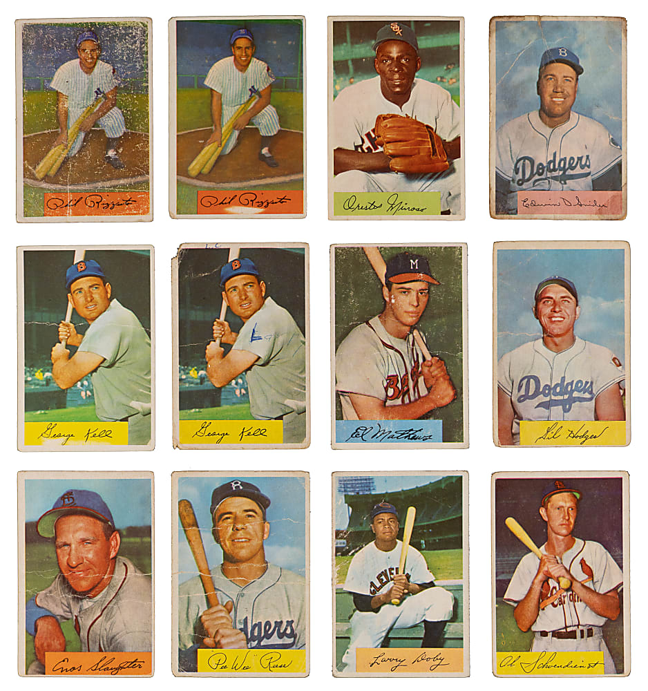 1954 Bowman Collection (152) with (13) Hall of Famers Plus Many Variations