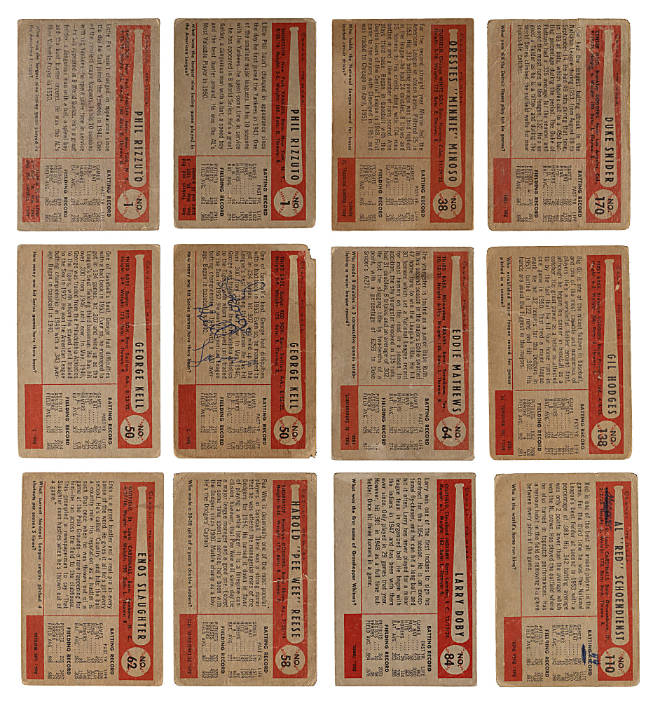 1954 Bowman Collection (152) with (13) Hall of Famers Plus Many Variations