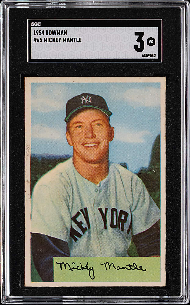 1954 Bowman #65 Mickey Mantle SGC VG 3