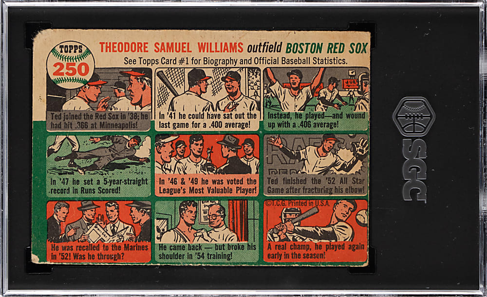 1954 Topps #250 Ted Williams SGC GOOD 2