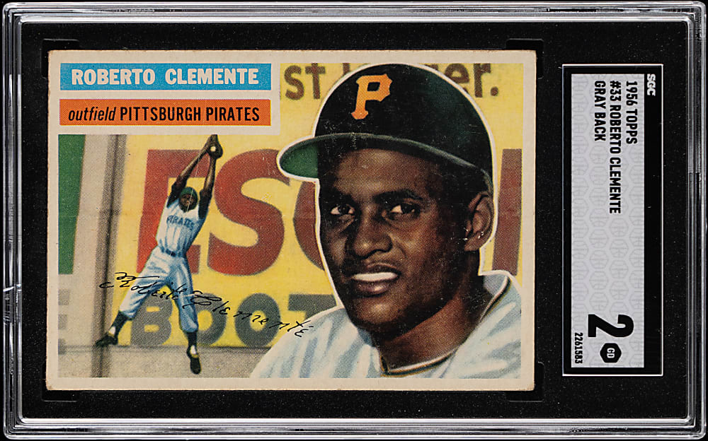 1956 Topps #33 Roberto Clemente Gray Back SGC GOOD 2