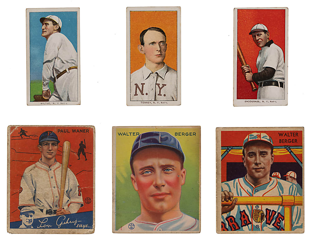 1909-1935 T206 White Border, Goudey & Diamond Star Collection (6) with Old Mill & Paul Waner